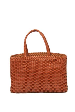 Borsa artigianale in pelle intrecciata arancio Laboratorio Capri | LAB51CAMMELLO
